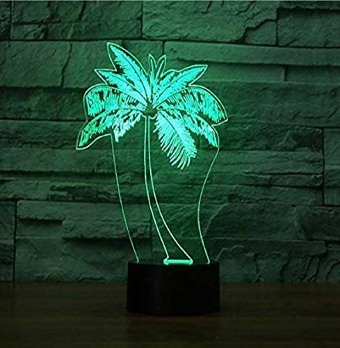 Superiorvznd 3D палма ноќ ноќно светло светло далечински управувач на моќност Табела за допир Оптичка илузија ламби 16 светла за промена