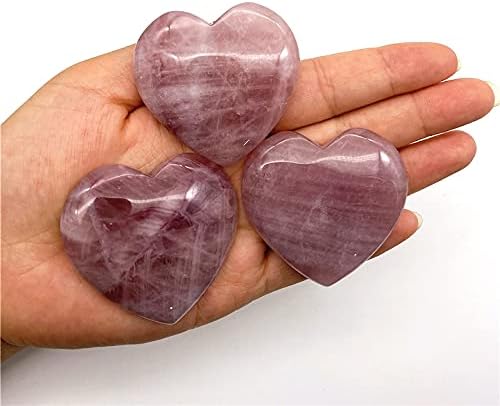 Shitou2231 1pc Природно виолетово розово кристално crysteубов во форма на срце Примерок заздравување Полирани камени скапоцени