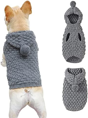 Џемпер од кучиња, кутре зимска облека момчиња девојчиња, плетени палта, миленичиња, изгледаат како рачно изработени.