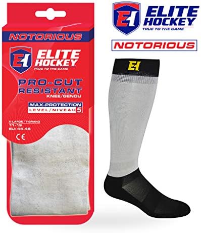 Елита хокеј, озлогласен про-отпорен на колена чорап, ниво 5 со динема
