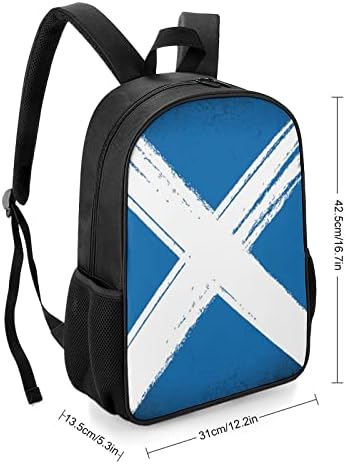 Ретро шкотско знаме Унисекс ранец лесен дневен пакет торба со рамо со џебови со шише со вода