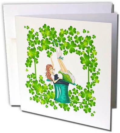 3drose Ирска Одмор Девојка И Детелина Рамка-Свети Патрикс Ден - Честитка, 6 од 6-инчен