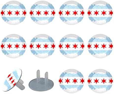 Обвивки за приклучок за излез, безбедносни капачиња за електричен заштитник спречуваат шок опасност од градот Чикаго, знаме со