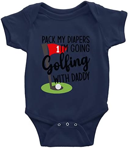 Yeavomeny Pack моите пелени Одам голф со тато симпатично дете Ромперс Унисекс бебе со долг ракав со долг ракав.