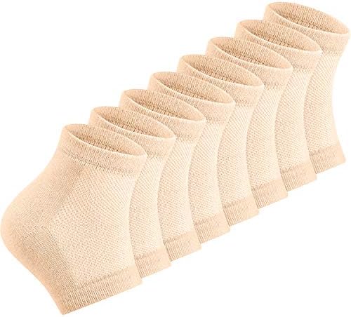 Бемемо 4 Пара Навлажнувачки Чорапи Со Меки Гел Потпетици Чорапи За Дишење Чорапи Со Отворени Прсти За Сува Испукана Кожа Хидратантна