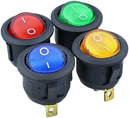 ONECM KCD1 тркалезна црвена, жолта и сина зелена боја 3pin SPDT Вклучување/исклучување на прекинувачот за напојување AC 125V/10A 250V/6A со