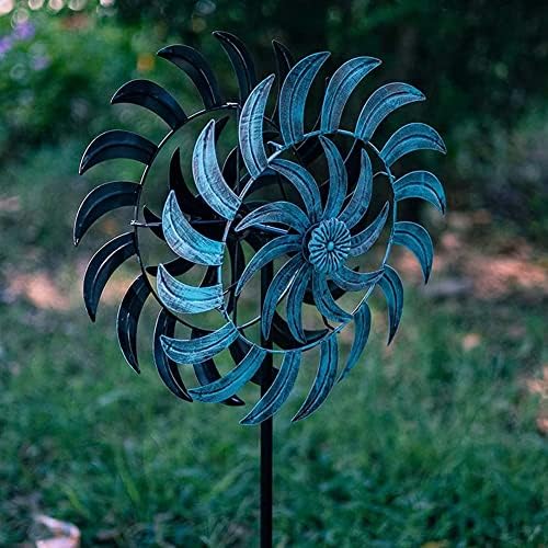 Вевогарден 72,5 * 15 инчи метален кинетички ветер, вртител на ветерници, голем двојно вртење на ветерници - двор уметнички вртења