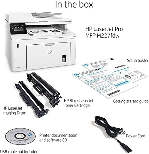 HP Монохроматски Laserjet Pro MFP M227fdwL Безжичен Аио Печатач, 2.7 Екран На Допир, Печати Копија Скенирање Факс, 1200x1200 dpi, До 30ppm, Автоматско