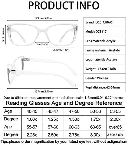 ОКСИ КЈАРИ Очила За Читање За Жени Преголем Читател 1.0 1.5 2.0 2.5 3.0 3.5 4.0 5.0 6.0
