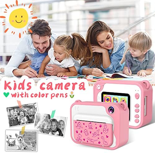 ВОВЕДУВАЊЕ Камера За Инстант Печатење За Деца, Дигитална Камера ОД 12мп За Деца На Возраст Од 3-12 Мастило Бесплатно Печатење 1080п