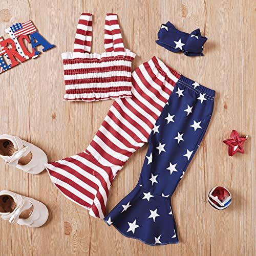 Моригудер бебе девојче 4 -ти јули облека од американско знаме за девојчиња