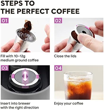 Рекафимил не'рѓосувачки капсула за кафе -капсула за рефитабилно кафе, кој може да се прилагоди на кафе -серија Keruig 1.0 & 2.0