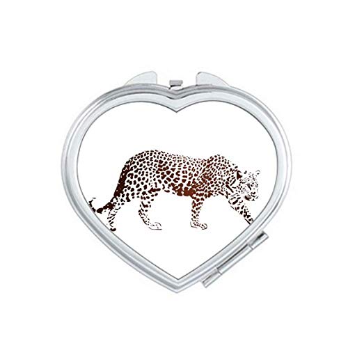 Cheetah Brown Animal Artic Deco подарок моден огледало за зголемување на преносно рачно џеб шминка