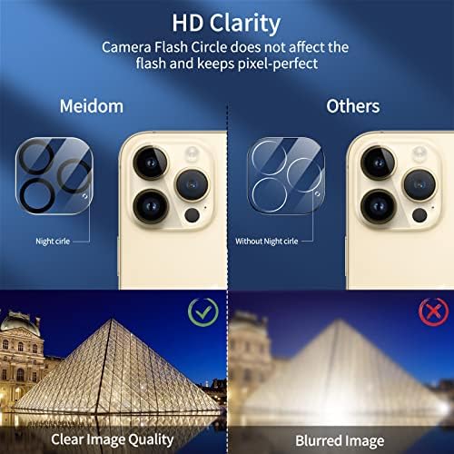 Заштитна фолија за камера Meidom компатибилна со iphone 12 pro камера филм 2 парчиња, без пречки за функцијата на блиц, заштита од НУЛА,