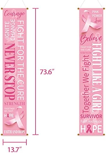 М1нтп1ус Свест За Рак На Дојка Банер Украси - Розова Лента Тремот Знак Отворено Затворен Партија Материјали Орнаменти