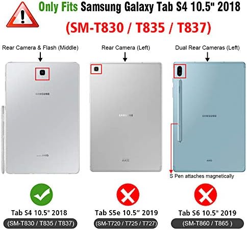 Fintie Фолио Случај За Samsung Galaxy Tab S4 10.5 2018 Модел SM-T830/T835/T837, [Агол Заштита] Премиум Веганска Кожа Штанд Покритие Со S Пенкало