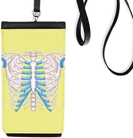 Ребро торакална среќна илустрација Телефонска чанта чанта што виси мобилна торбичка црн џеб