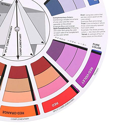 Водич за водење на тркала во боја, Водич за џеб за мешање во боја, хроматски кружни бои за водич за мешање во боја ， 23,5 см