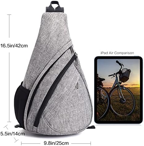 Сајанична прашка торба крстосница прашка ранец водоотпорен за мажи жени, лесна торба за рамо за патнички велосипедски кампување дневен
