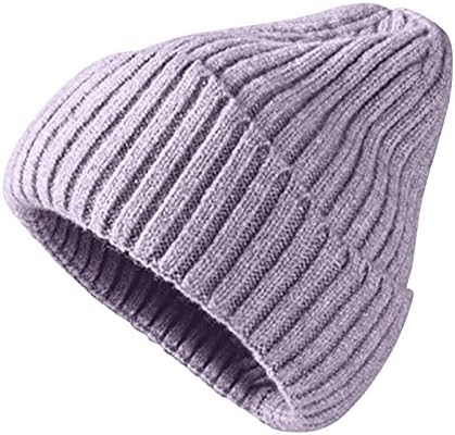 Напоо обични зимски капи зимски плетени манжетни со цврста боја што ја пее зимската капа на отворено