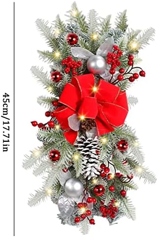 Божиќен Венец Безжичен Прелит Скали Декорација Осветлува Божиќ Декорација ПРЕДВОДЕНА ВЕНЕЦ Форма 18 Инчен