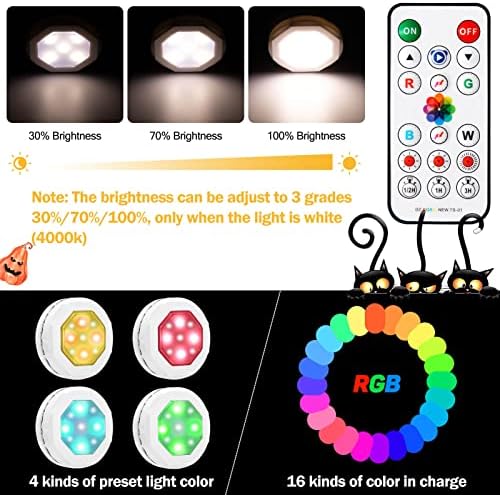 LED светла од тиква од Ноќта на вештерките, затемнети RGB боја што ја менуваат светлата Jackек-О-фенер со LED светла за далечински управувач