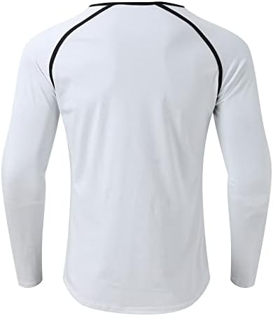 Машко пролетно летно фитнес зашивање Раглан ракав Спортски врвни маички во боја на маички маички графички маици