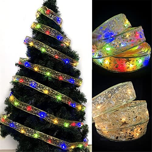 Светла за новогодишни елки предводени украси за новогодишни елки со двојна лента за ламба со батерија оперирана домашна градина