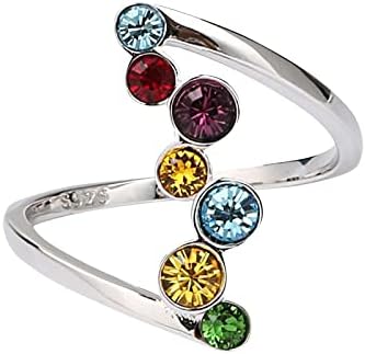 2023 година Нов вметнат обоени кружни камени прстени предлог за исповед на жените, не'рѓосувачки челик прстени кои плачат срцев