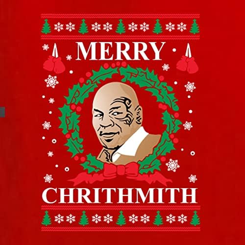 Wild Bobby Merry Chrithmith Mike Tyson грда Божиќен џемпер Унисекс екипаж џемпер на екипажот
