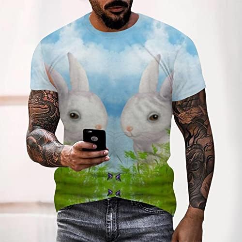 2023 Нов Менс Велигденски зајаче Фестивал на јајца Дигитална 3Д печатена кошула маица Топ блузи маици Мажите пакуваат памук