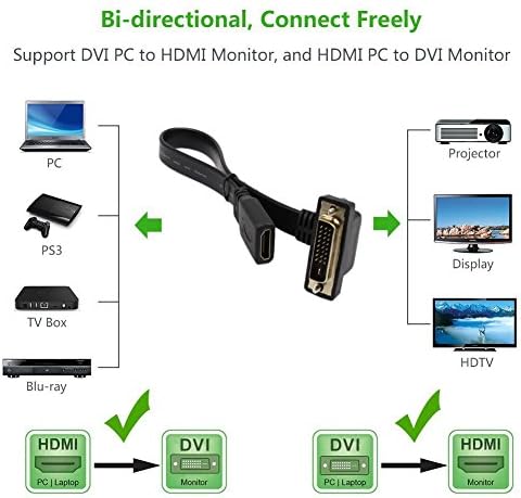 DVI ДО HDMI Кабел, dvi 24 1 до hdmi Рамен Кабел, Синлон Позлатен 90 Степен Агол Нагоре &засилувач; Надолу DVI До Hdmi 1080p Hdmi Видео