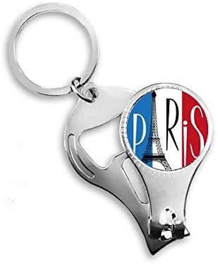 Национално знаме Франс Ајфелова кула Париз ноир Нипер прстен клуч за шишиња со шишиња со шише Клипер
