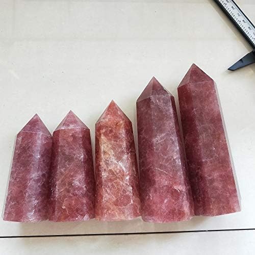 Природна јагода стапче Кристал кварц кули црвени лековити кристални кварцни стапчиња за скапоцен камен чакра поени
