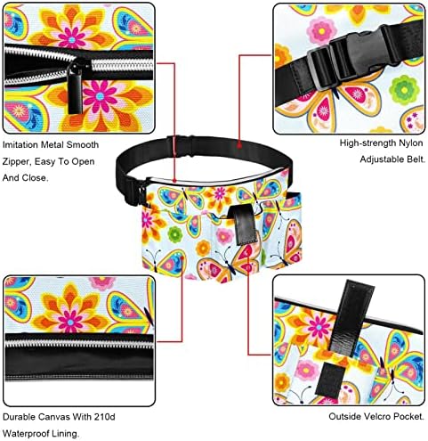 Шарена пеперутка и цвет Фани пакет со џебови со 4 зими, подароци за уживање во спортски фестивал тренинг патувајќи во трчање обичен пакет за