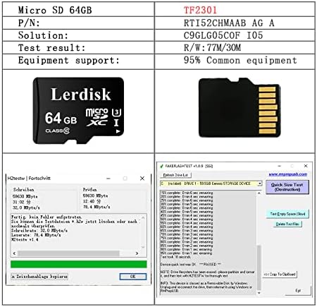 Лердиск Фабрика На Големо 100-Пакет Микро SD Картичка 64GB U3 C10 Во Најголемиот Дел MicroSDXC Произведени ОД 3c Група Овластен Лиценца