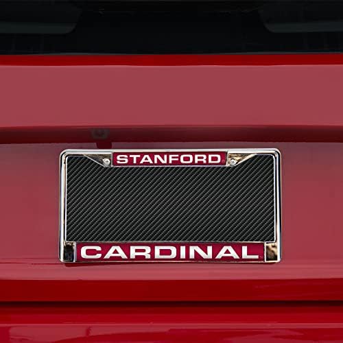 NCAA RICO INDUSTRIES Stanford Cardinals Стандардна рамка за лиценца за хром ласер 12 x 6 ласерска рамка за хром - CAR/Truck/SUV Automobile