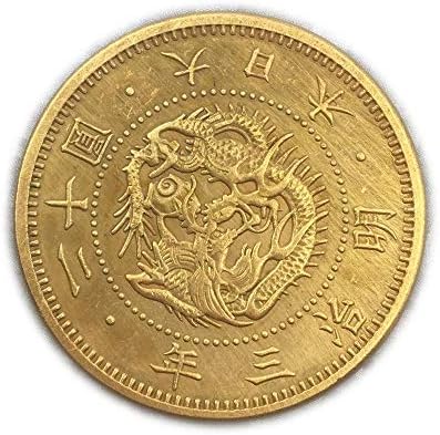 Врежана Јапонска Меиџи Тригодишна Позлатена Комеморативна Монета Микро-Поглавје Колекцијакомеморативна Монета