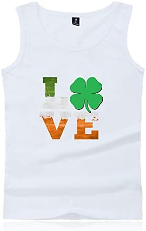Машки резервоар елеци Св Патрикс Ден маица Менс Атлетски резервоар без ракави, врвен тренинг-маица со ирска шамарока маица