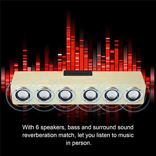Звучник од дрвени биро на Лукио Bluetooth Hifi Music Player Дрвен звук бар 20W моќен стерео домашен звучник за безжичен звук