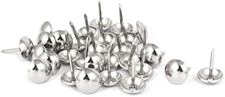 Аексит домашен мебел нокти, завртки и сврзувачки елементи за реновирање на софа куполен нокти сребрен тон 7/16-инчни нокти DIA 30 парчиња