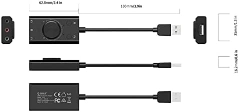 WETYG Надворешен USB Звучна Картичка Стерео Микрофон звучник 3.5 мм Слушалки Аудио Приклучок Кабел Адаптер Прекинувач Прилагодување На Јачината