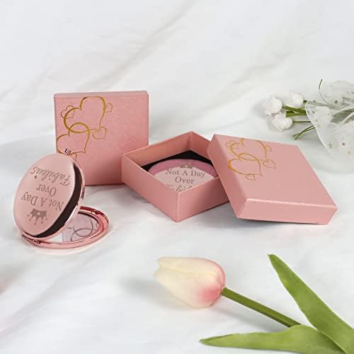 Јогјонг Подароци За Жени-Компактно Огледало Од Розово Злато, Мини Преносливо Огледало За Шминка Двострано Со Зголемување од 2 х 1х, Уникатен