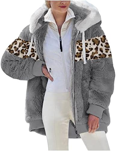 Фланелна јакна Womenенски, женски обичен кратко зимски палто со меки ладилки од крзно лесни топли јакни