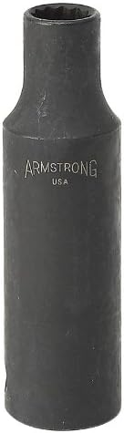 Армстронг 20-314 7/16-инчи, 12 точки, 1/2-инчен диск SAE Deep Thin Wallиден приклучок за напојување