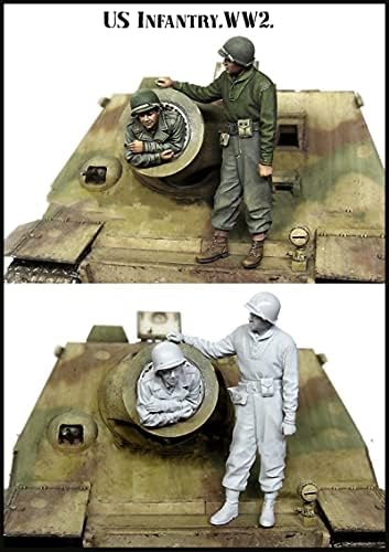 GL-home 1/35 Тема воена војна Тема Втора светска војна Втора американски резервоари за смола, комплет за модели на смола, неискористен и необоен комплет за карактер/27G643