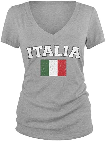 Италијанско знаме на Амдеско Јуниор, знаме на Италија, Loveубов Италија В-врат маица