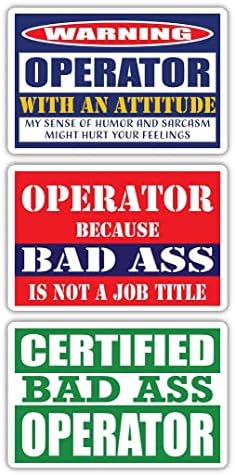Сертифициран оператор на лош ас со налепници за став | Смешна окупација Идеја за подарок за кариера во работата | 3м винил налепници за налепници