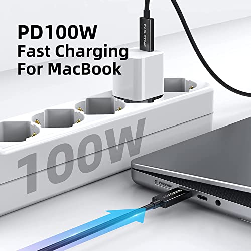 CableTime PD кабел 40Gbps/100W/5A, PD кабел компатибилен со нови MacBook Pro, ThinkPad Yoga, Alienware 17 и повеќе