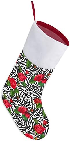 Цвеќиња и зебра кожа Божиќно порибување чорапи печати Божиќни дрво украси